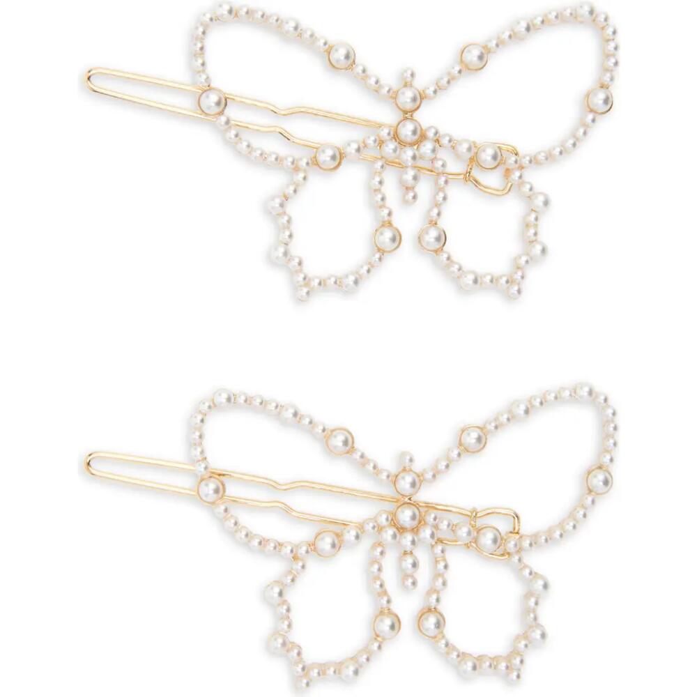 BP. Sparkly Butterfly Set of 2 Barette Set in Gold Crystal Cover