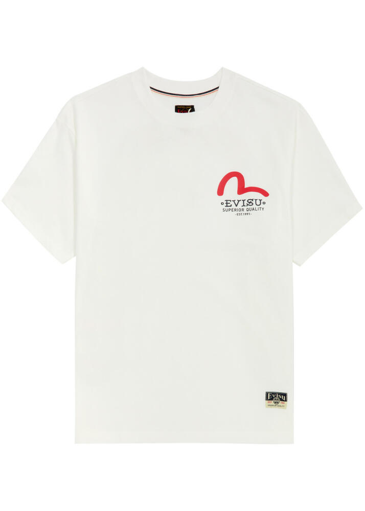 Evisu Godhead Daicock Printed Cotton T-shirt - Off White Cover