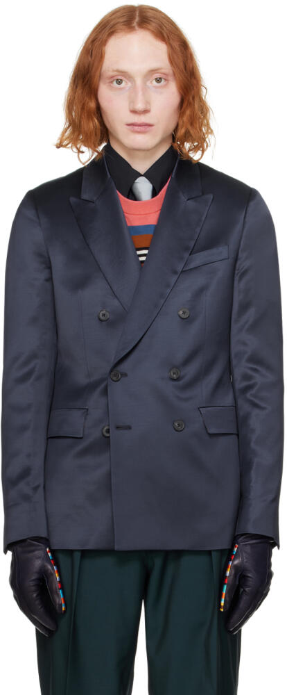 Paul Smith Navy Double-Breasted Blazer Cover