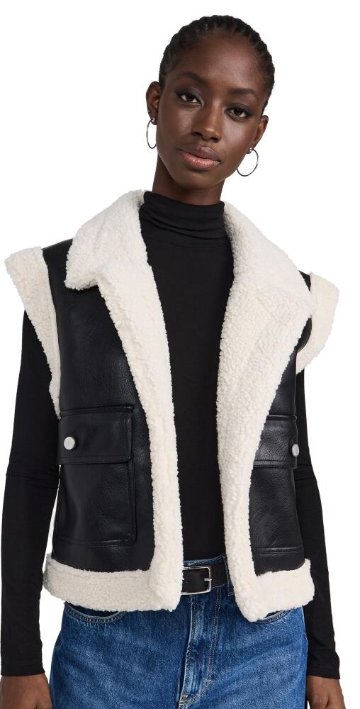 Avec Les Filles Sherpa Vest Black/Cream Cover