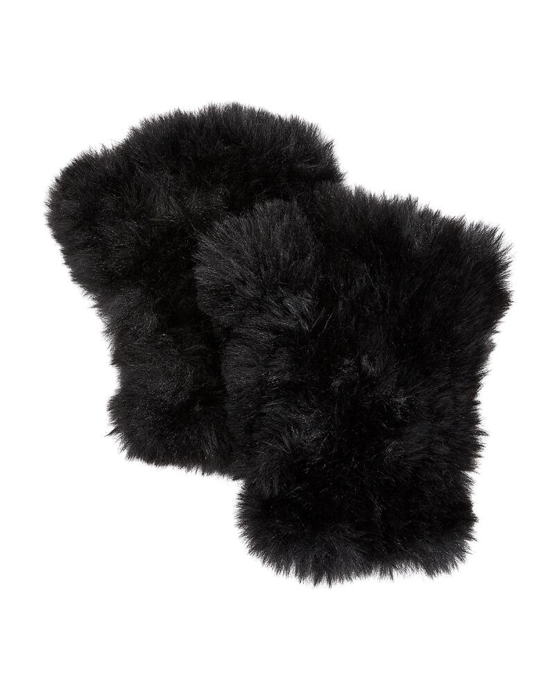 Surell Accessories Faux Fur Knitted Fingerless Mittens Cover