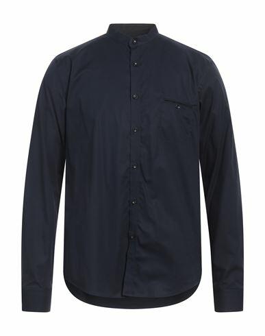 At. p.co Man Shirt Midnight blue Cotton, Elastane Cover