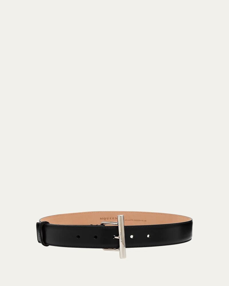 Alexander McQueen Silvertone Cross-Bar Leather Sling Belt Cover