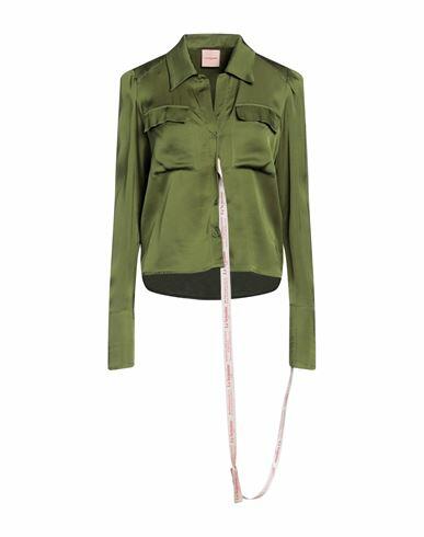 La Semaine Paris Woman Shirt Military green Viscose Cover