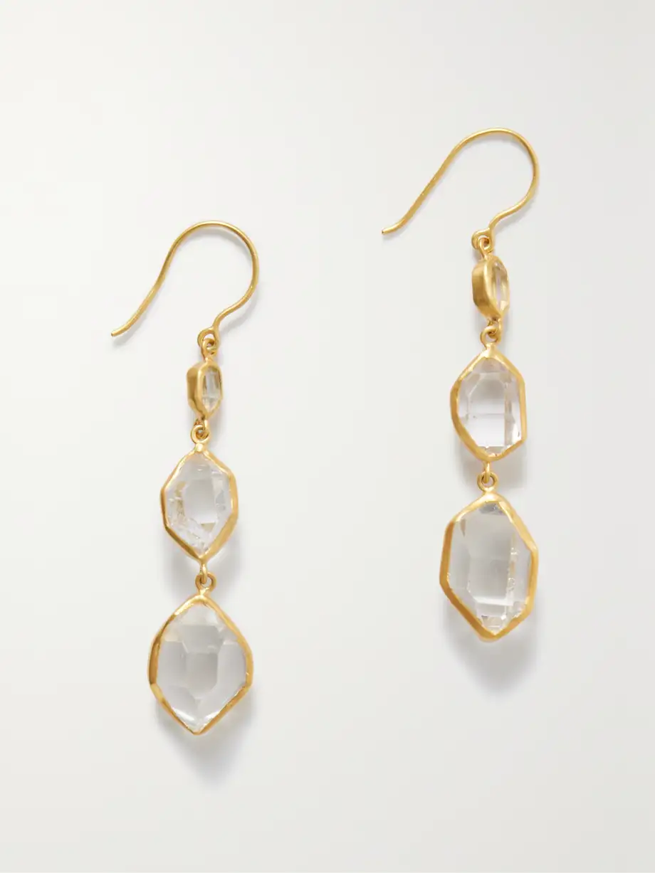 Pippa Small - 18-karat Gold Herkimer Diamond Earrings - One size Cover