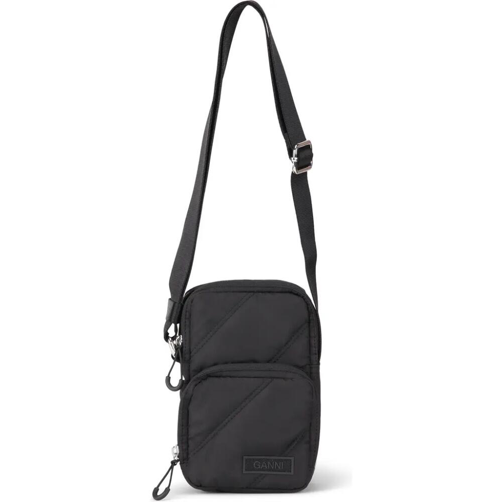 Ganni Mini Quilted Recycled Polyester Crossbody in Black Cover