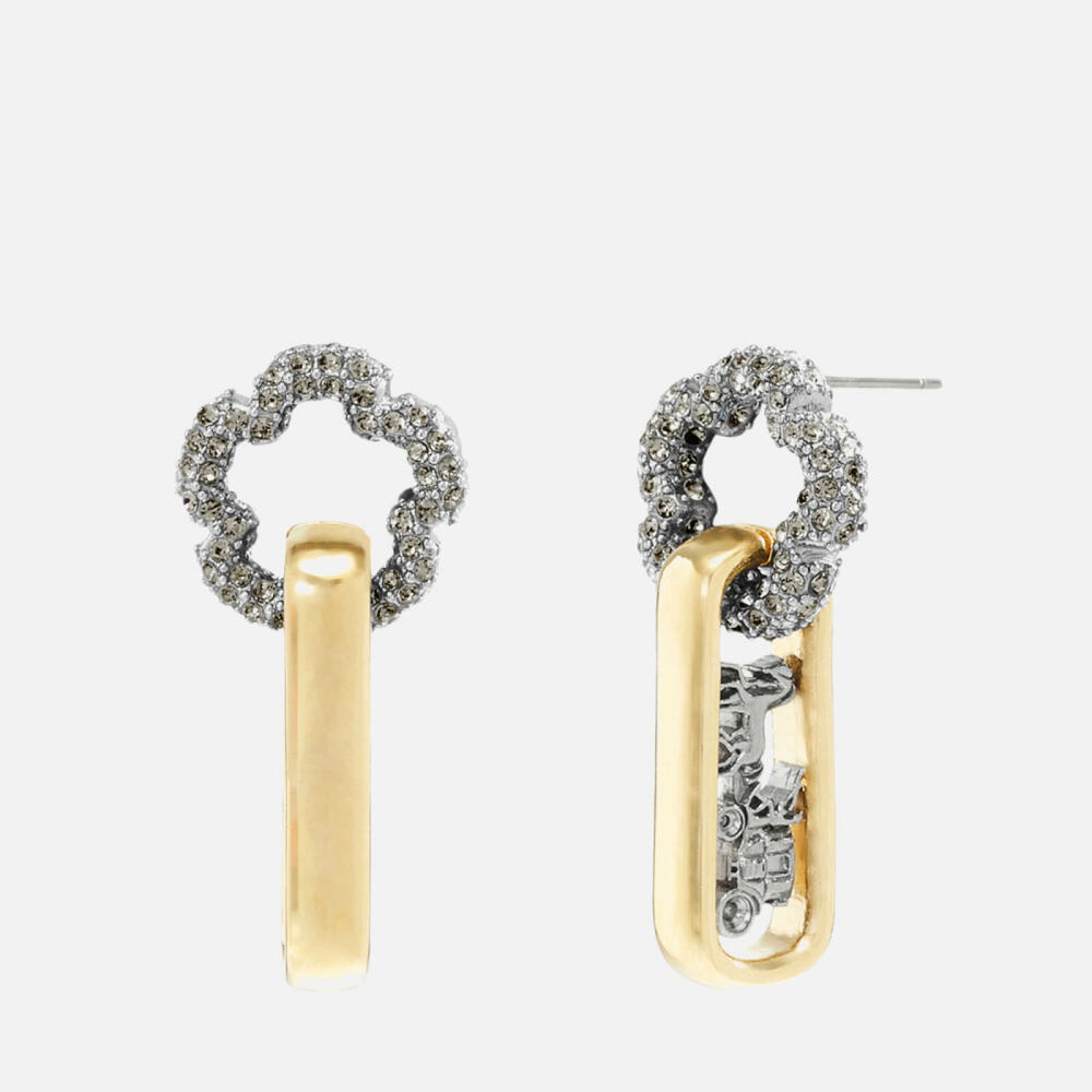 Coach Tearose Statement Gold and Silver-Tone Earrings Cover