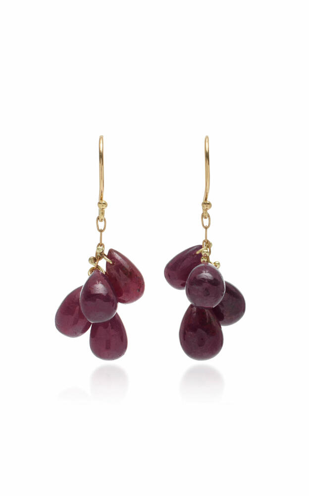 Ten Thousand Things - 18K Yellow Gold Ruby Cluster Earrings - Red - Gifts For Her Cover