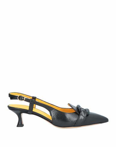 Mara Bini Woman Pumps Black Leather Cover