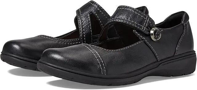 Clarks Carleigh Jane (Black Leather) Women's Flat Shoes Cover