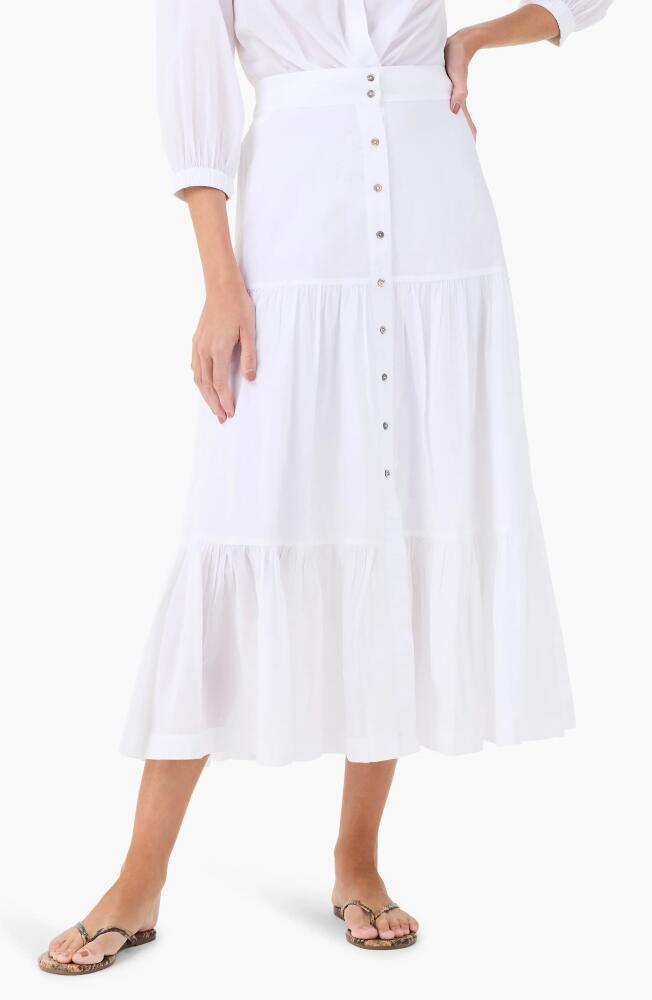 NIC+ZOE Cotton Tiered Skirt in Paper White Cover