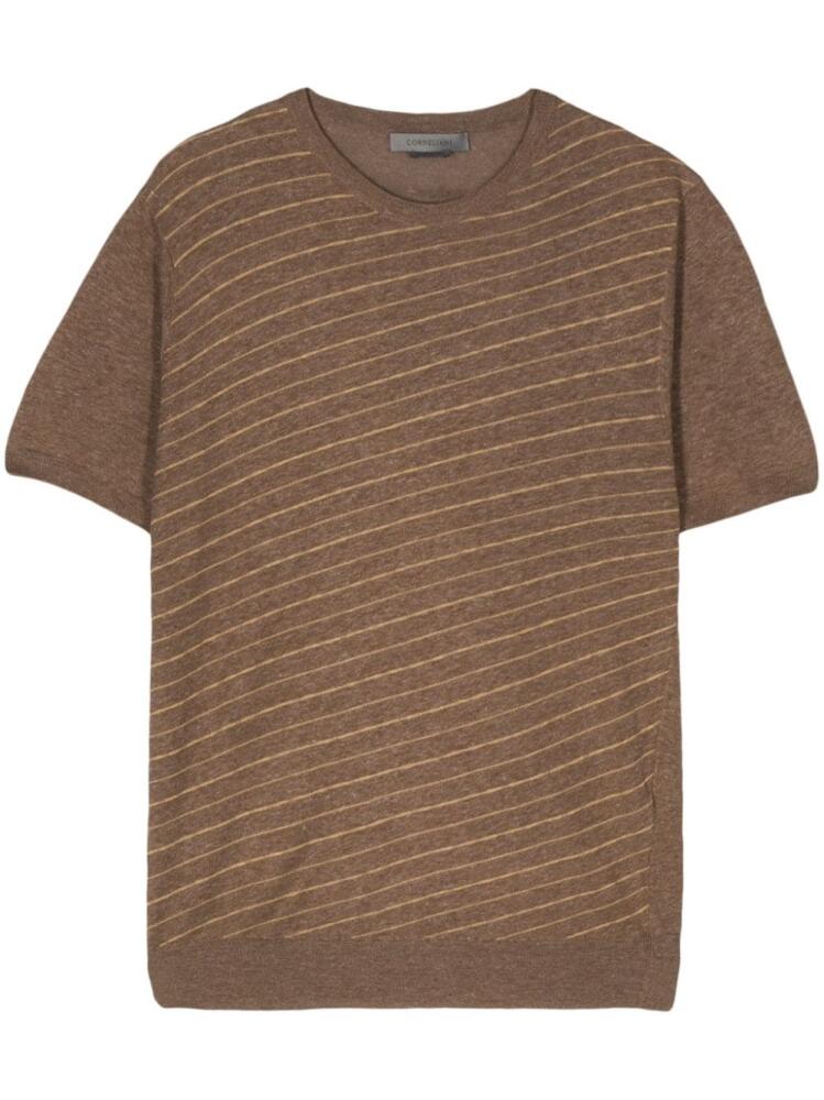 Corneliani striped fine-knit T-shirt - Neutrals Cover