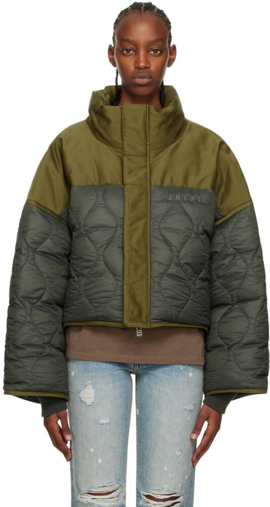 AMIRI Green Quilted Puffer Down Jacket Cover