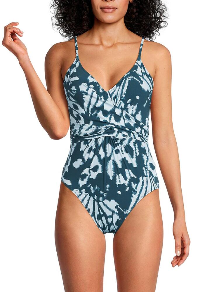 Gottex Swimwear Women's Miss Butterfly One-Piece Swimsuit - Blue Multi Cover