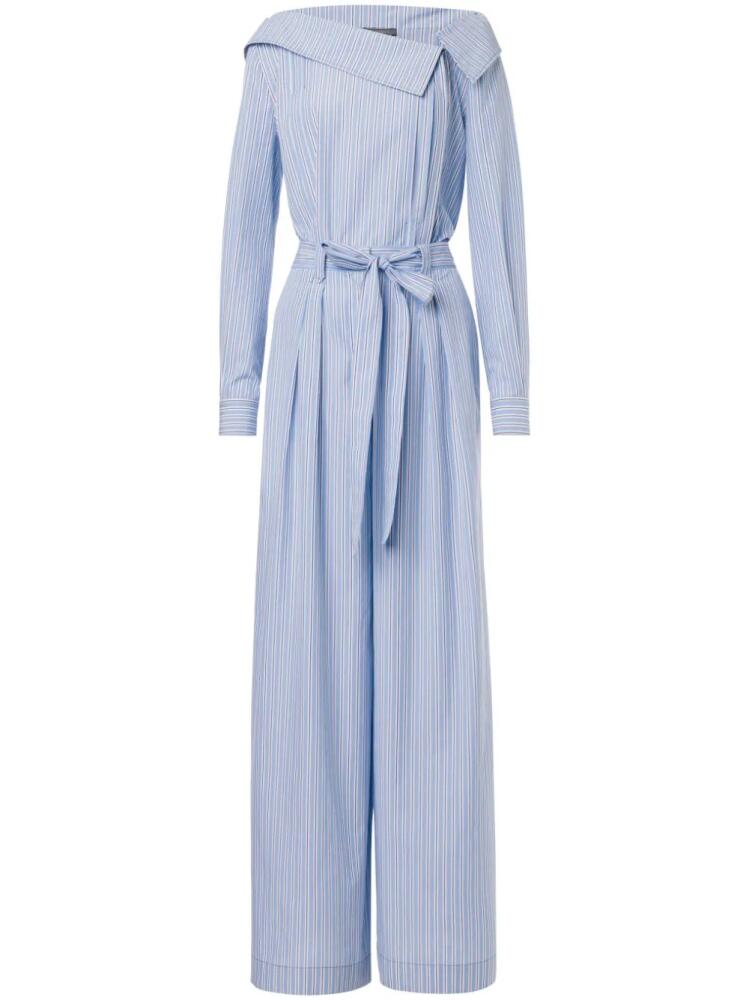 Alberta Ferretti striped poplin jumpsuit - Blue Cover