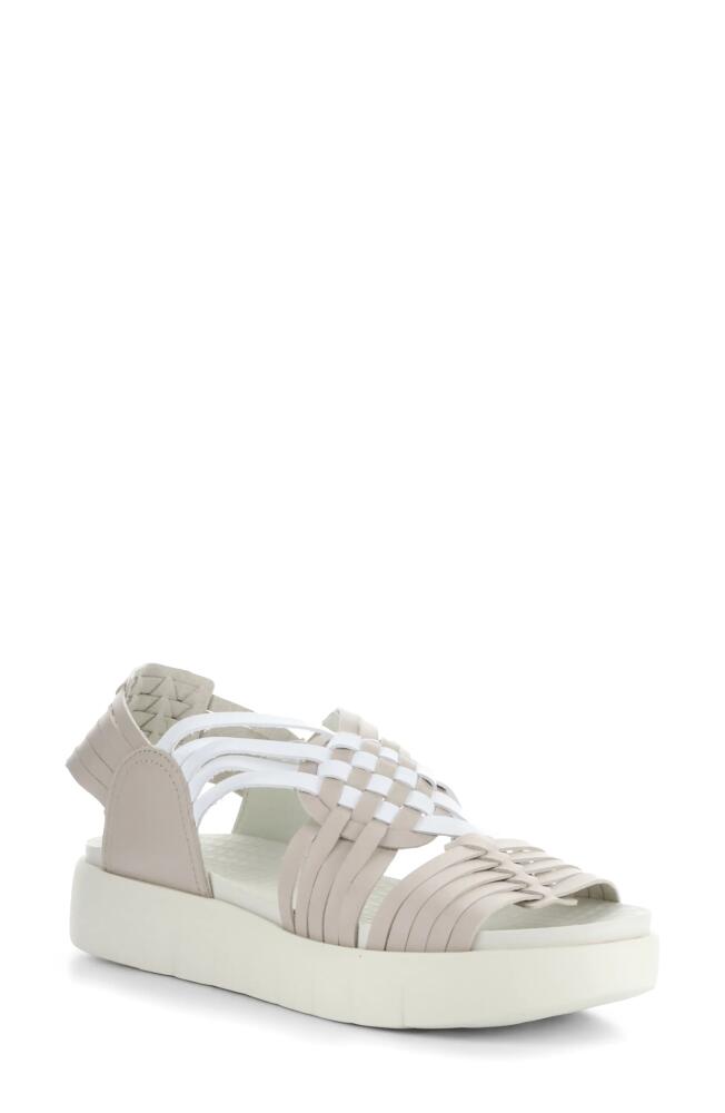 Bos. & Co. Rizer Strappy Platform Sandal in Beige/White Leader Cover