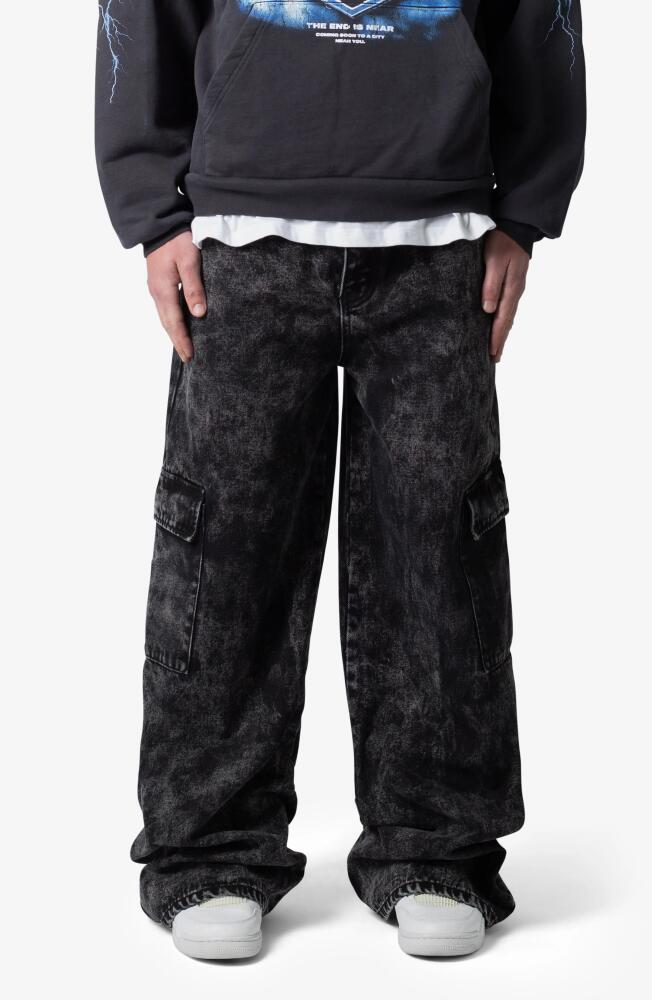 mnml Void Baggy Cargo Jeans in Washed Black Cover