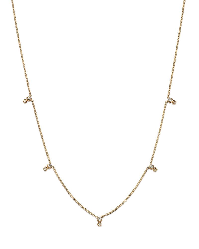 Zoe Chicco 14K Yellow Gold Prong Diamond Station Necklace, 14-16 Cover