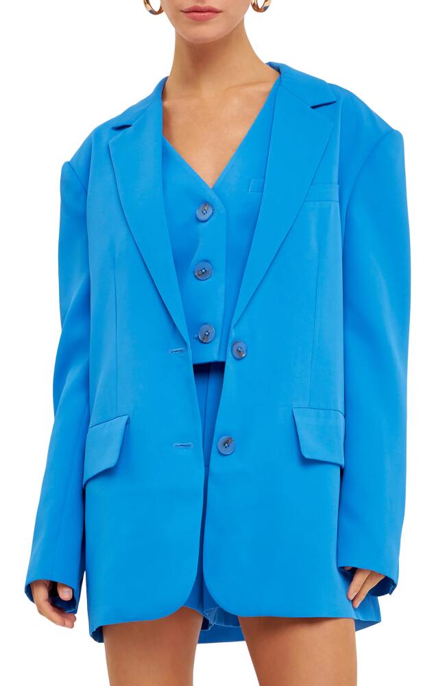 Endless Rose Buttery Oversize Blazer in Ocean Blue Cover