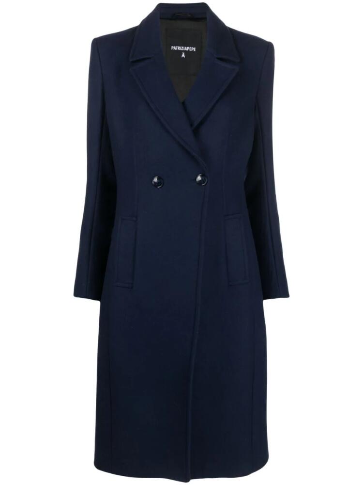 Patrizia Pepe double-breasted wool-blend coat - Blue Cover