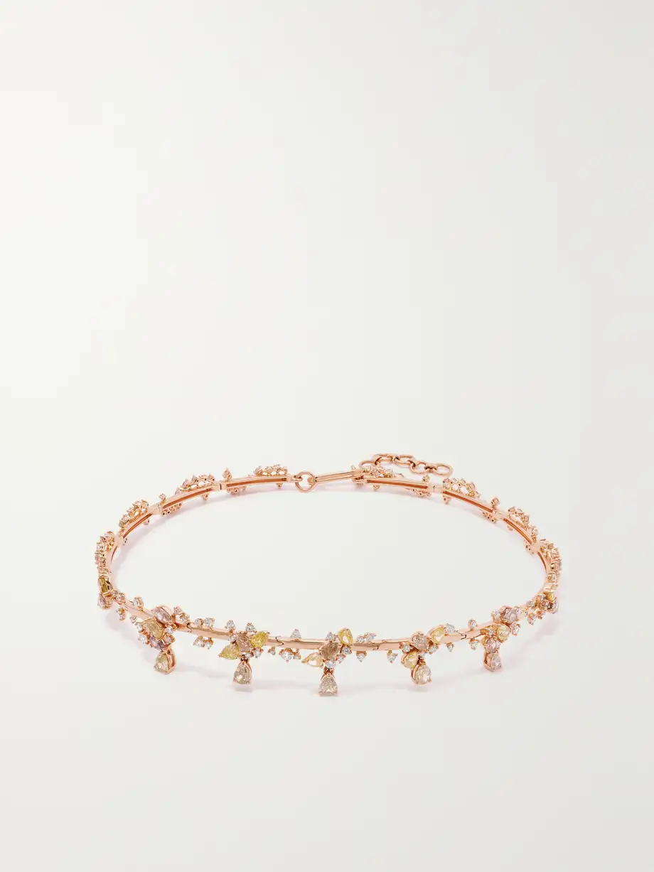 Ananya - 18-karat Rose Gold Diamond Choker - One size Cover