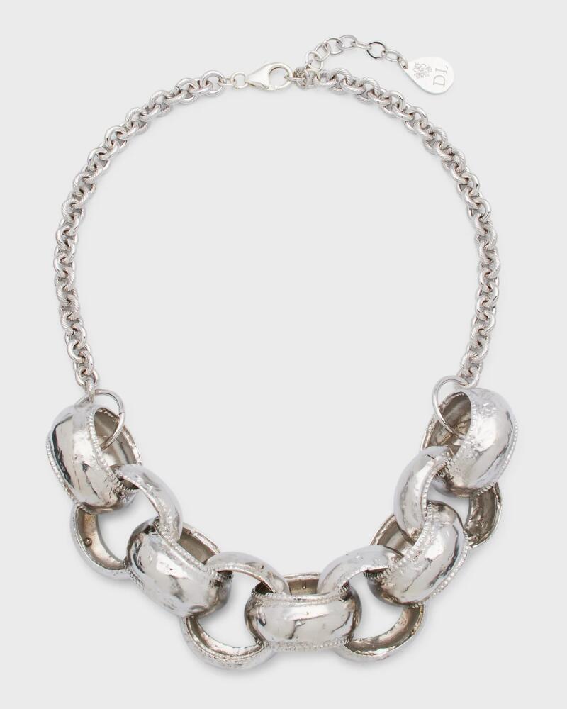 Devon Leigh Rhodium Mongolian Chain Necklace Cover