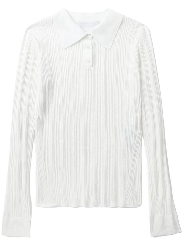 3.1 Phillip Lim ribbed-knit long-sleeve top - White Cover