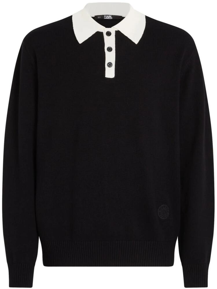 Karl Lagerfeld knitted polo shirt - Black Cover