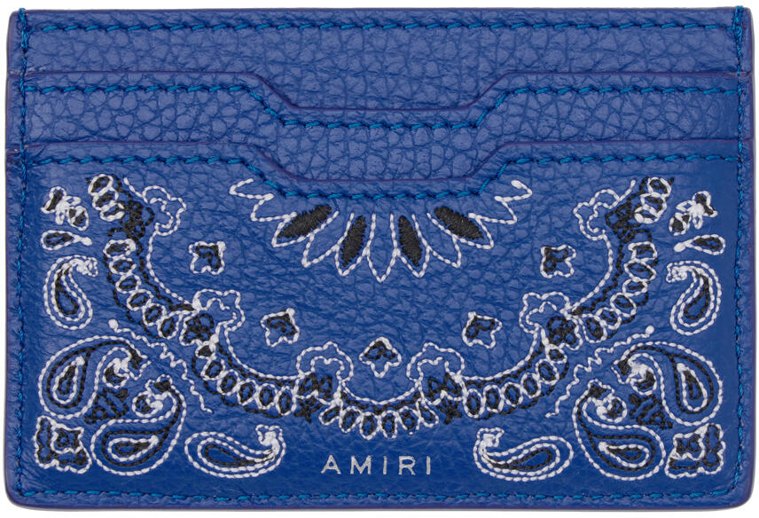 AMIRI Blue Bandana Card Holder Cover