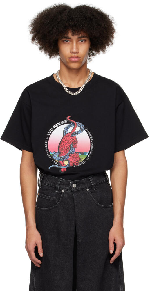 LU'U DAN Black Ensnared Oversized Concert T-Shirt Cover