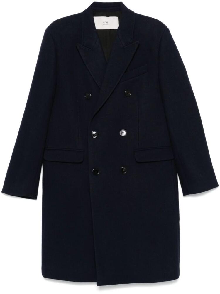 AMI Paris double-breasted coat - Blue Cover