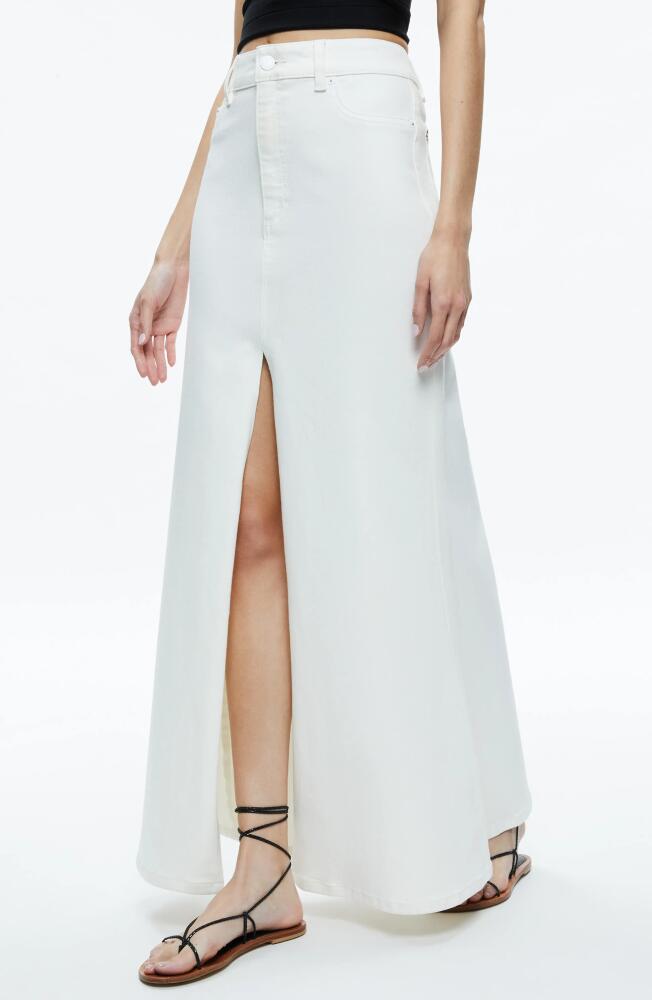 Alice + Olivia Denim Maxi Skirt in Off White Cover