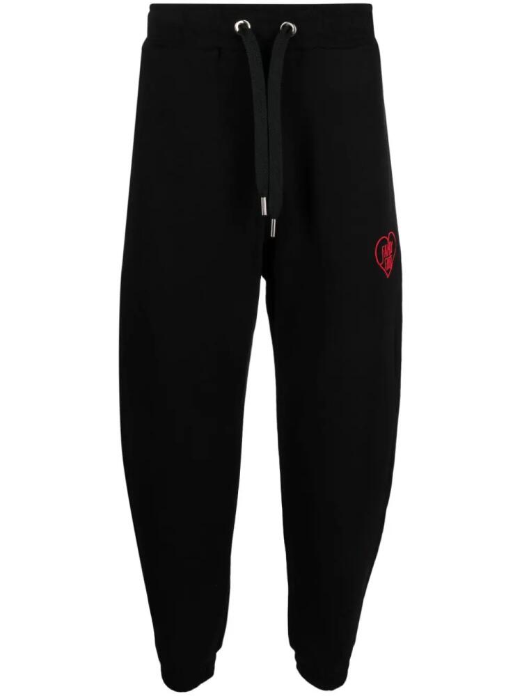 Family First Heart logo-embroidered track pants - Black Cover