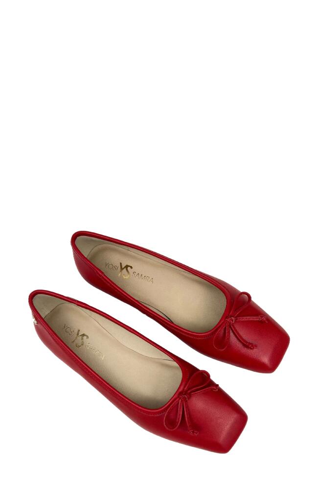 Yosi Samra Cara Square Toe Ballet Flat in Red Cover