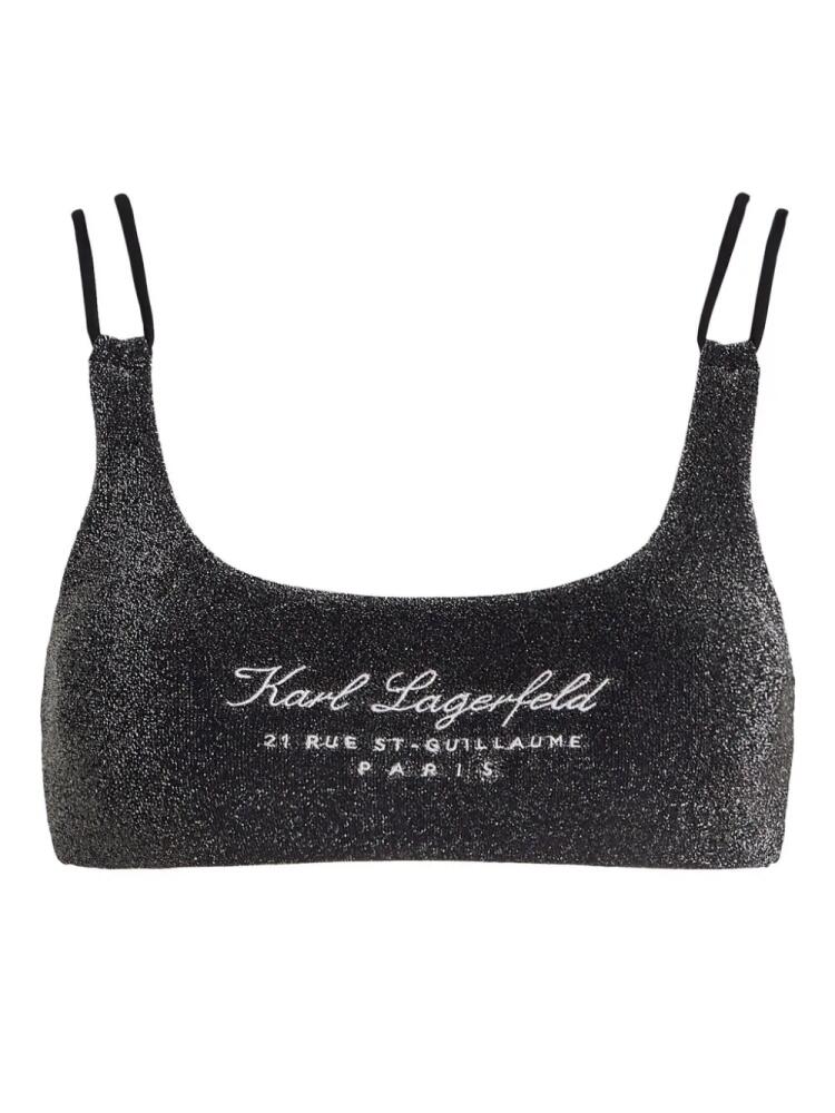 Karl Lagerfeld Hotel Karl Lurex bandeau bikini top - Black Cover