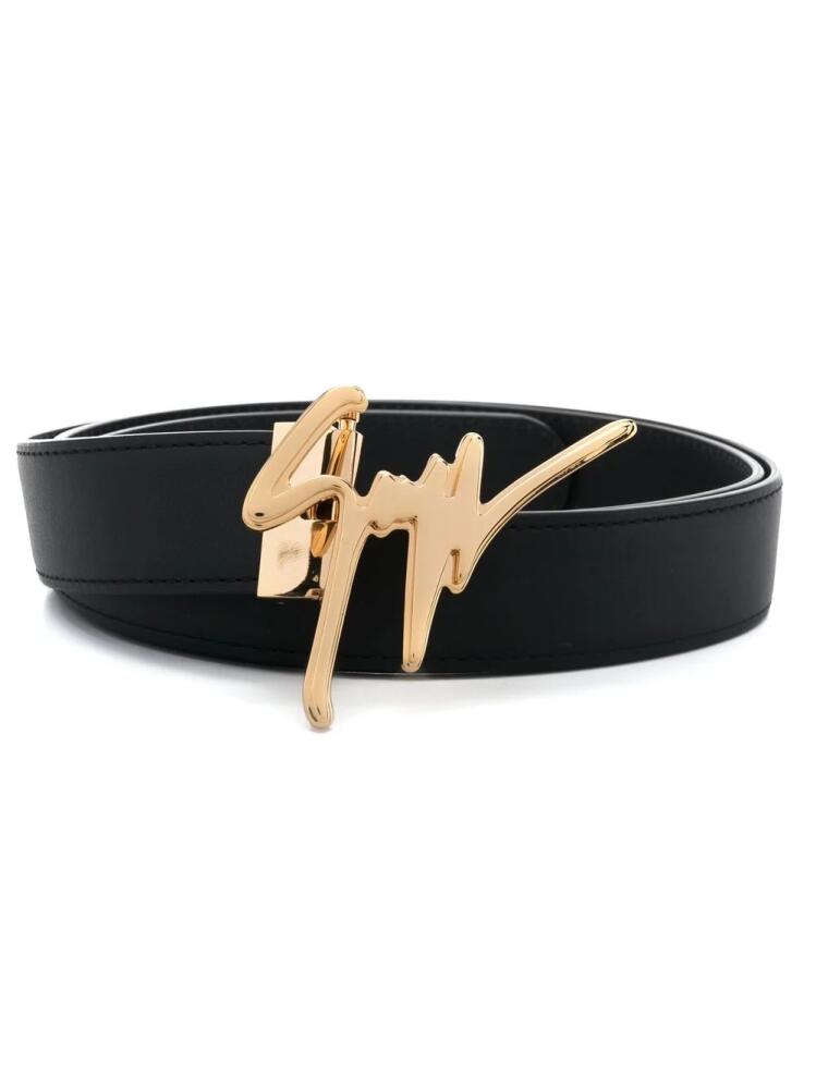 Giuseppe Zanotti logo-plaque buckle belt - Black Cover