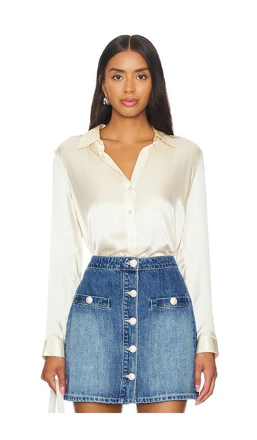 L'AGENCE Tyler Long Sleeve Blouse in Cream Cover