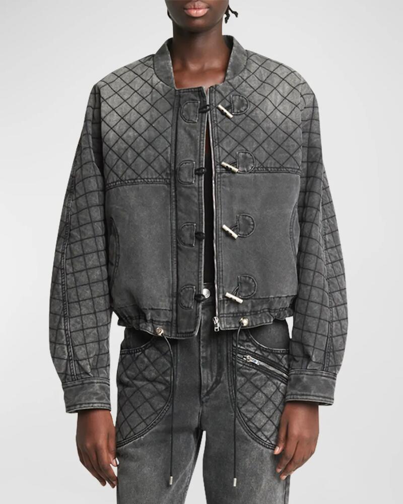 Isabel Marant Celiany Quilted Denim Bomber Jacket Cover