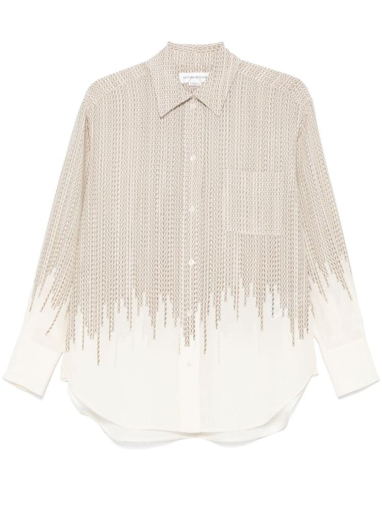 Victoria Beckham geometric-pattern shirt - Neutrals Cover