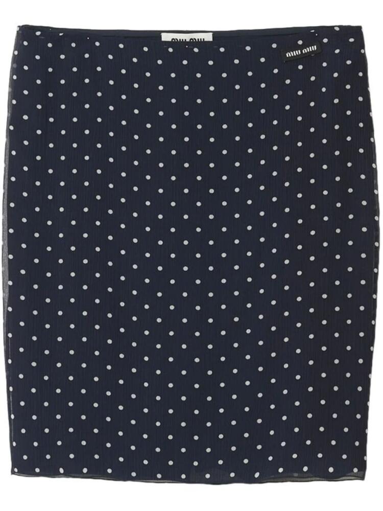 Miu Miu polka dot-print silk midi skirt - Black Cover