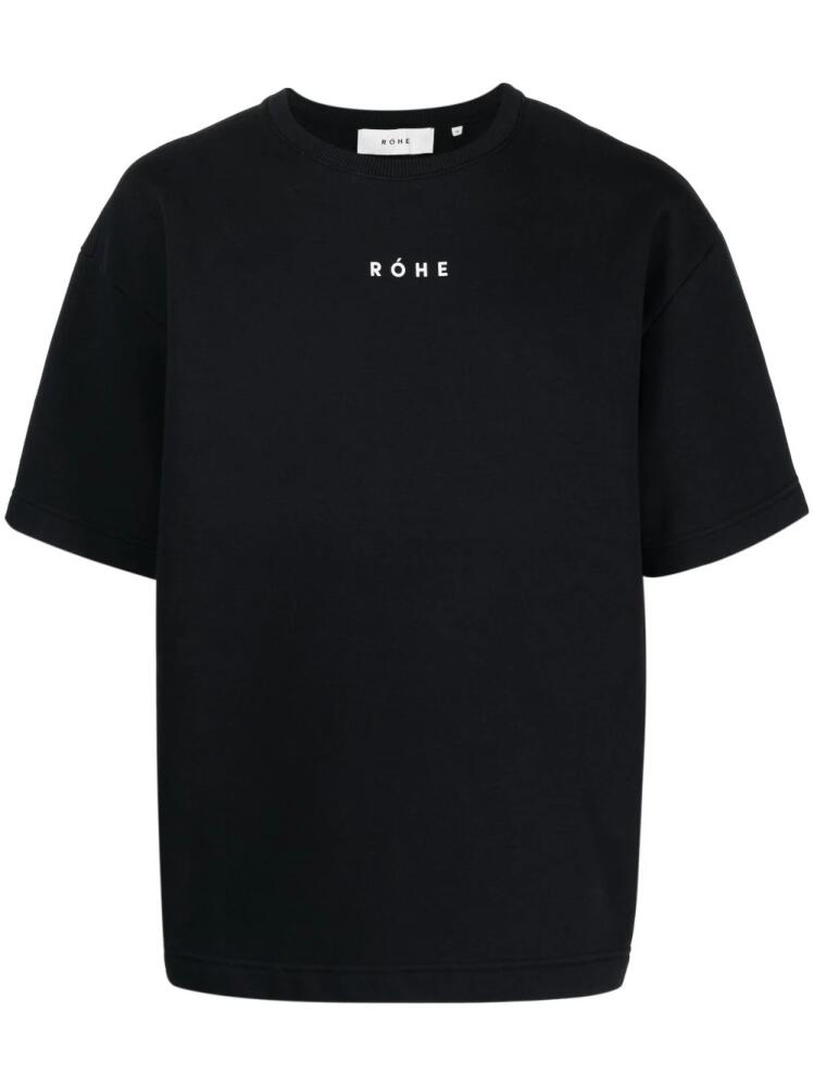 Róhe logo-print organic-cotton T-shirt - Black Cover