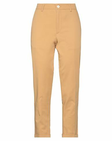 (+) People Woman Pants Camel Cotton, Elastane Cover