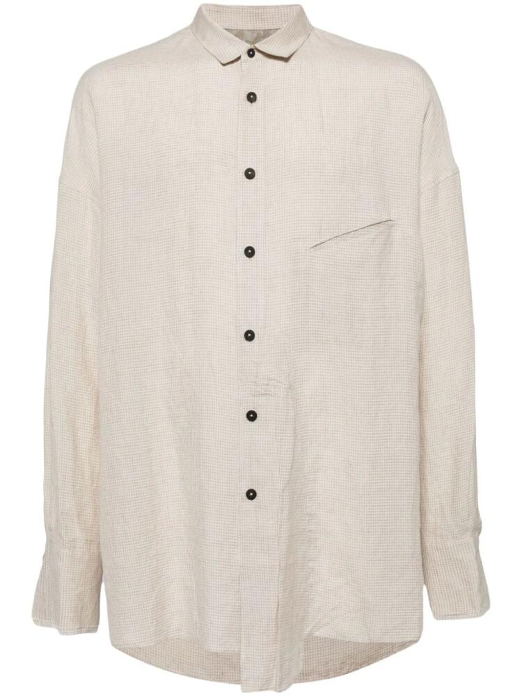 Ziggy Chen check pattern shirt - Neutrals Cover