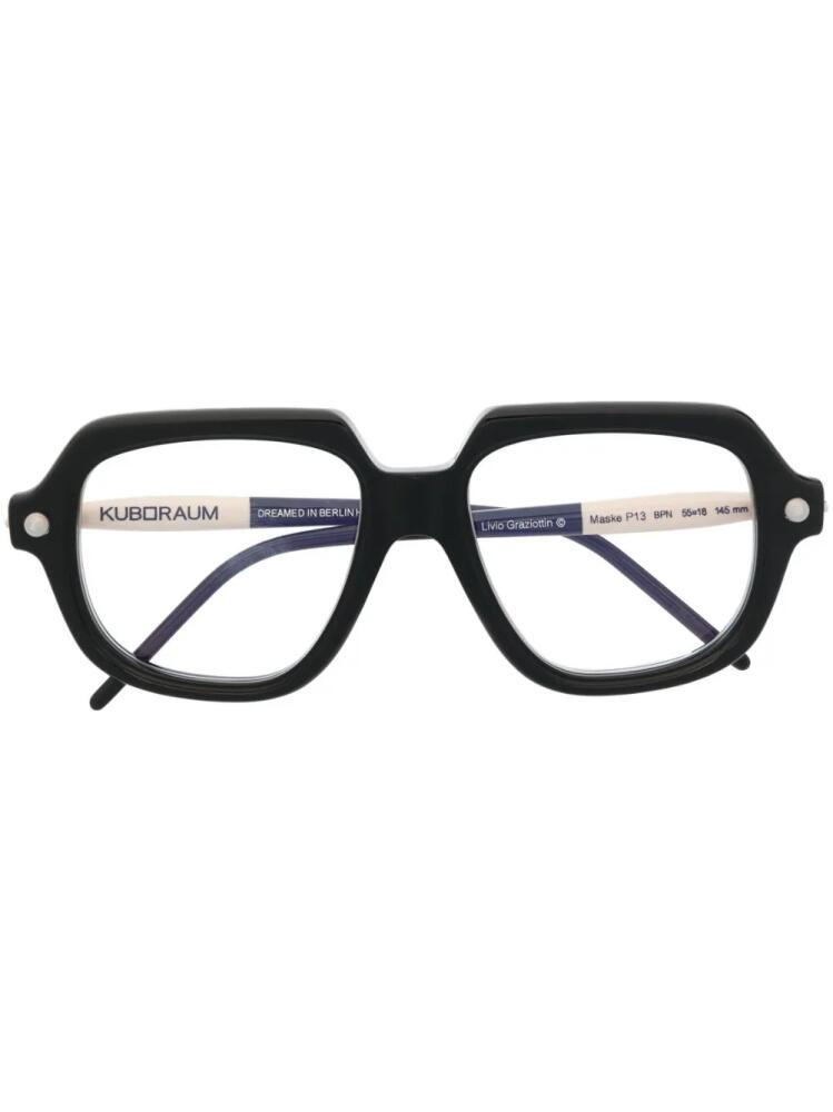 Kuboraum square-frame glasses - Black Cover