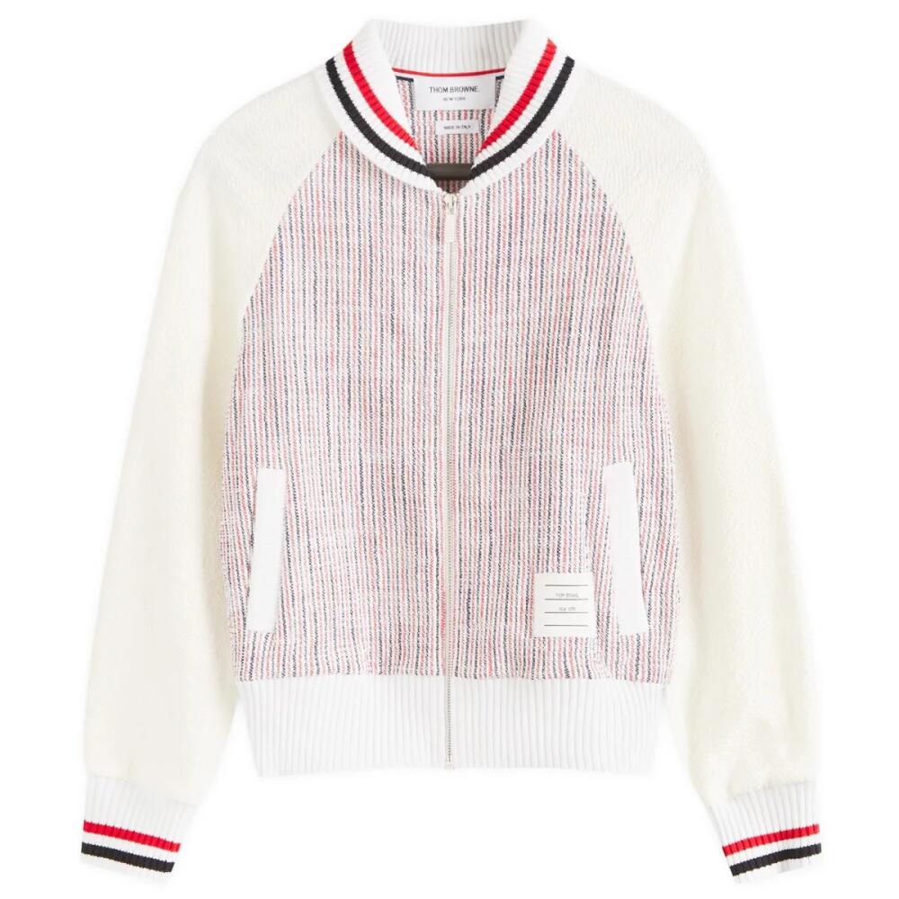 Thom Browne Tweed RWB Bomber Jacket in Pink Cover