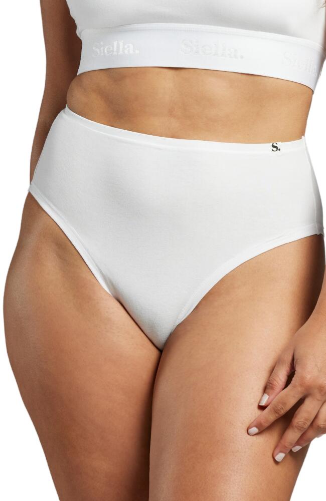 Siella Organic Cotton High Waist Brief in White Cover