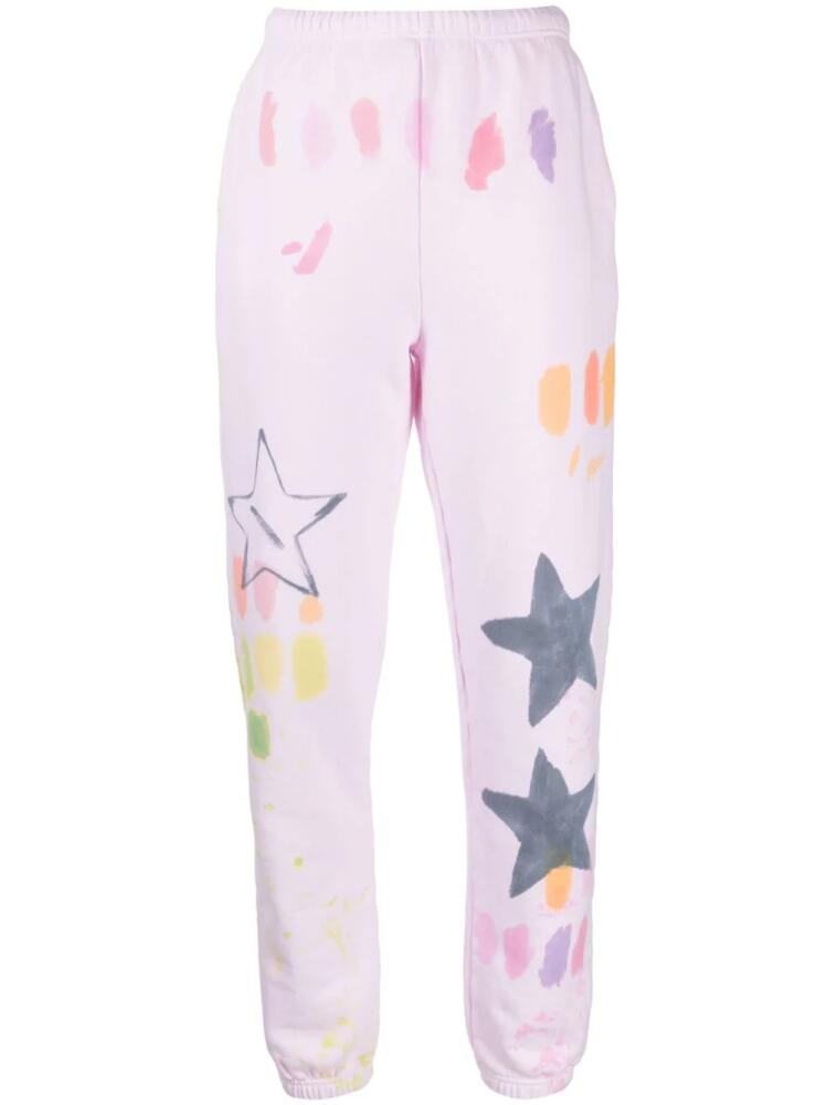 Collina Strada star-print cotton track pants - Pink Cover