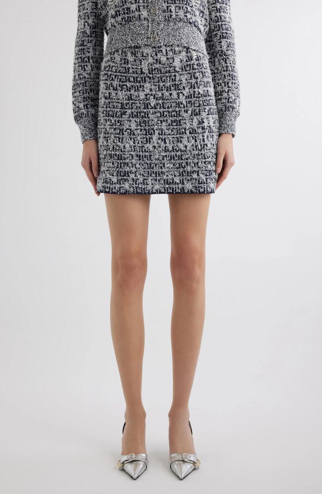 Givenchy Cutlines 4G Logo Jacquard Tweed Miniskirt in Navy Cover