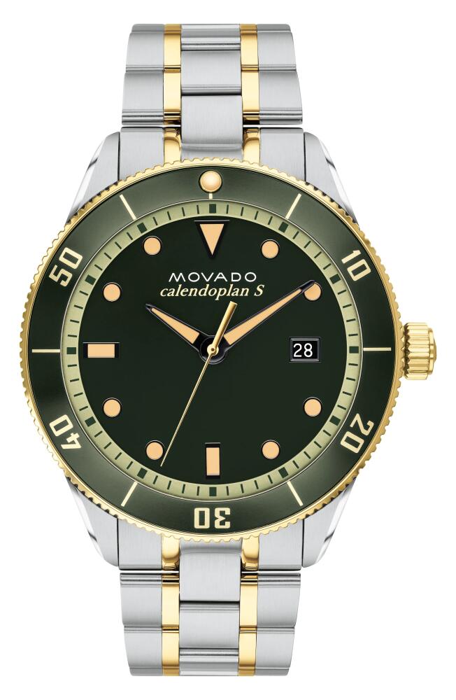 Movado Heritage Bracelet Watch, 43mm in Gold/Green/Silver Cover