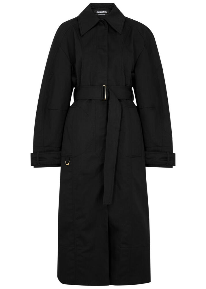 Jacquemus Le Trench Bari Cotton-blend Coat - Black Cover